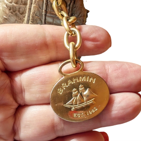 Gold Brahmin Melbourne Carmela Croc Embossed Hobo Shoulder Bag - Picture 6 of 8